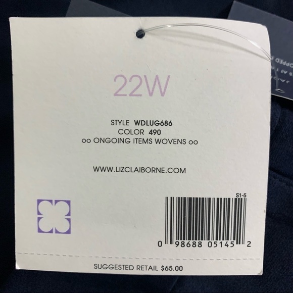Liz Claiborne new With Tags Jackie Cropped Pants in Navy - Picture 3 of 10